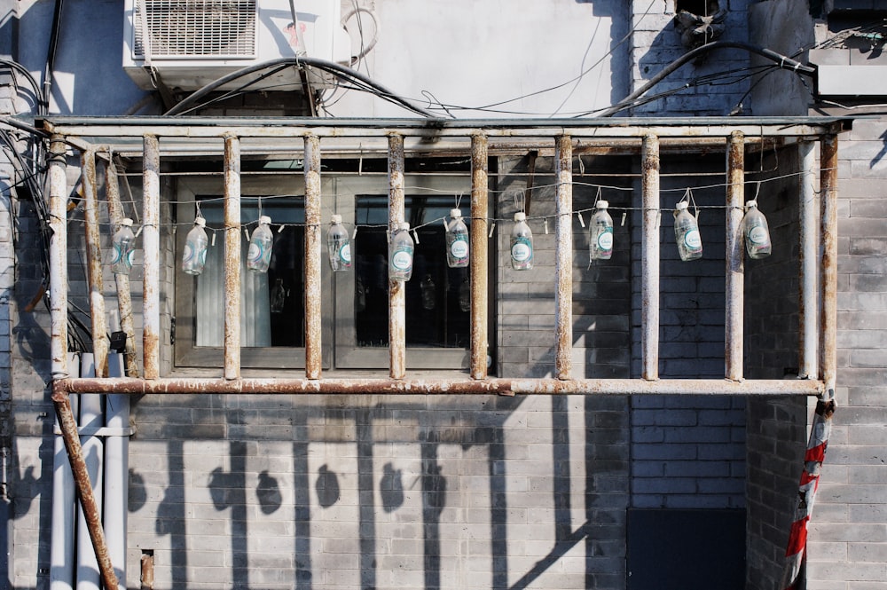 a building with a bunch of clothes hanging on a line