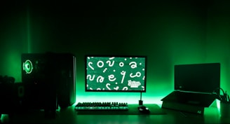 a desktop computer sitting on top of a desk