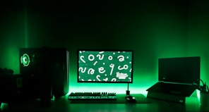 a desktop computer sitting on top of a desk