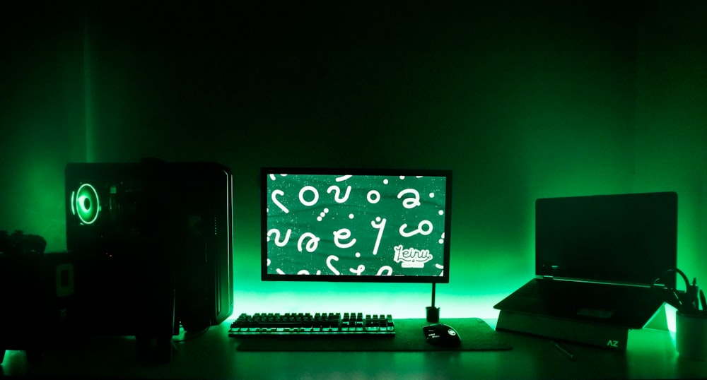 a desktop computer sitting on top of a desk