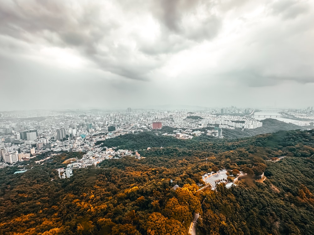 a view of a city from a high point of view