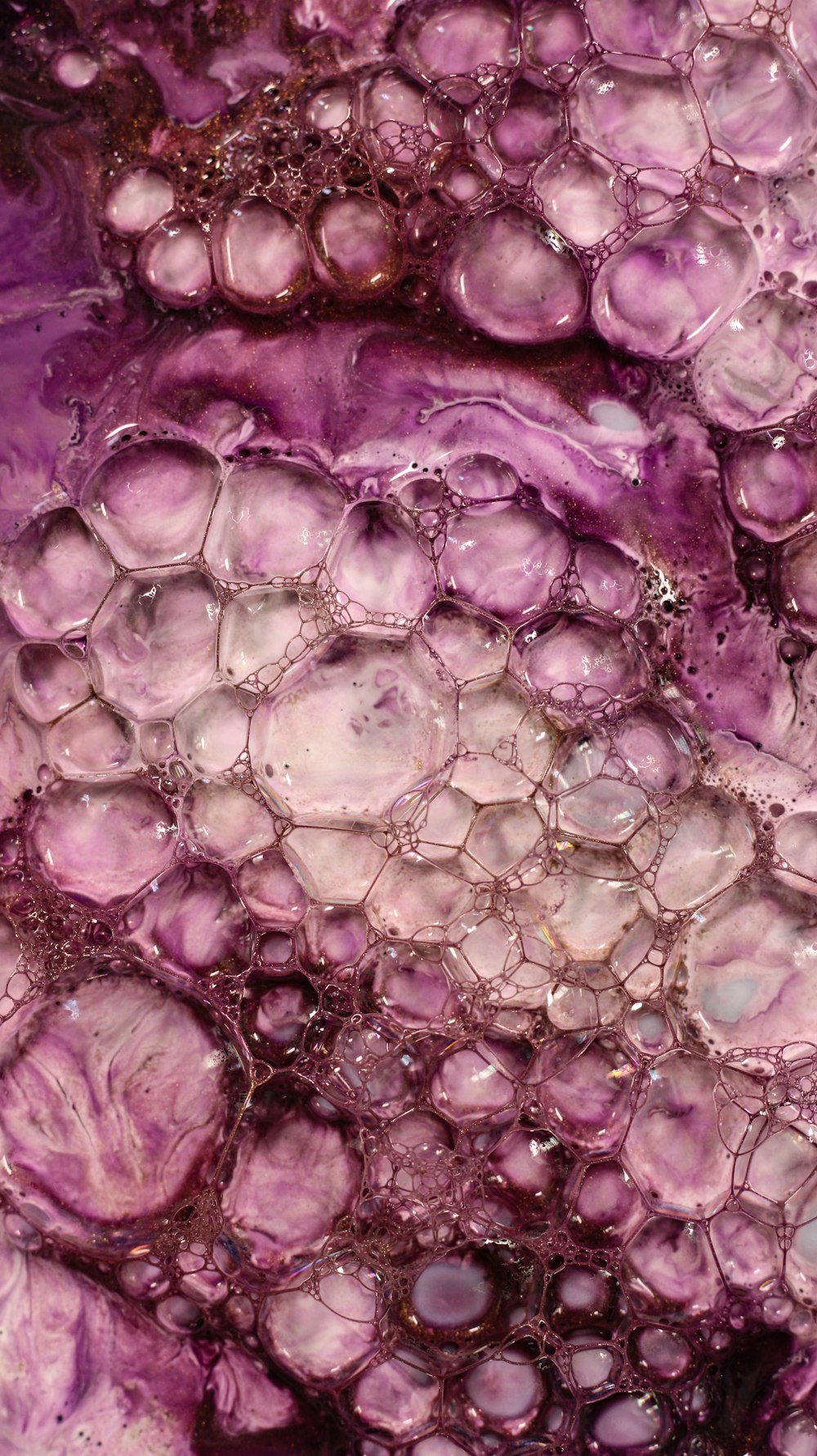 a close up view of a purple substance