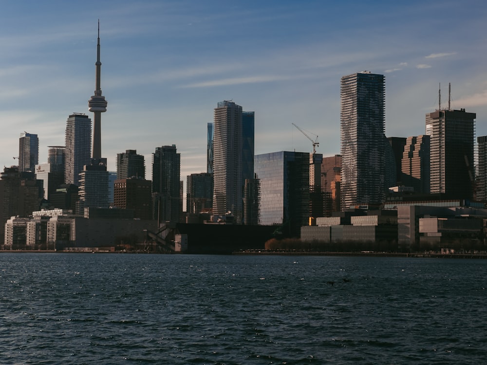 a view of a city skyline from a body of water