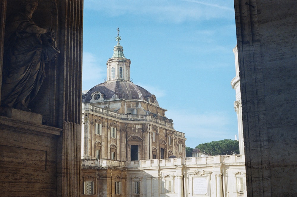 a large building with a clock on the top of it