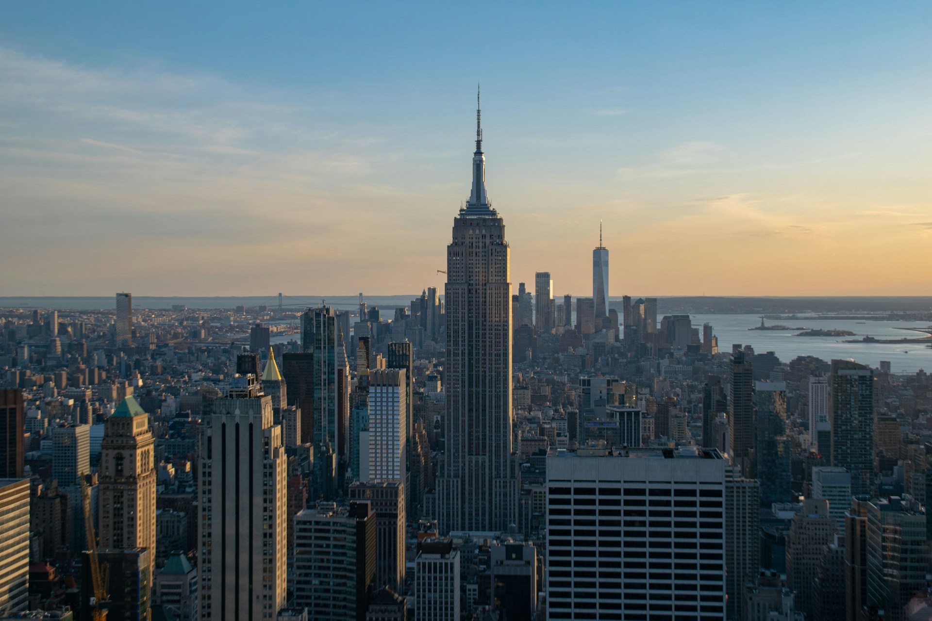a view of a large city with tall buildings
