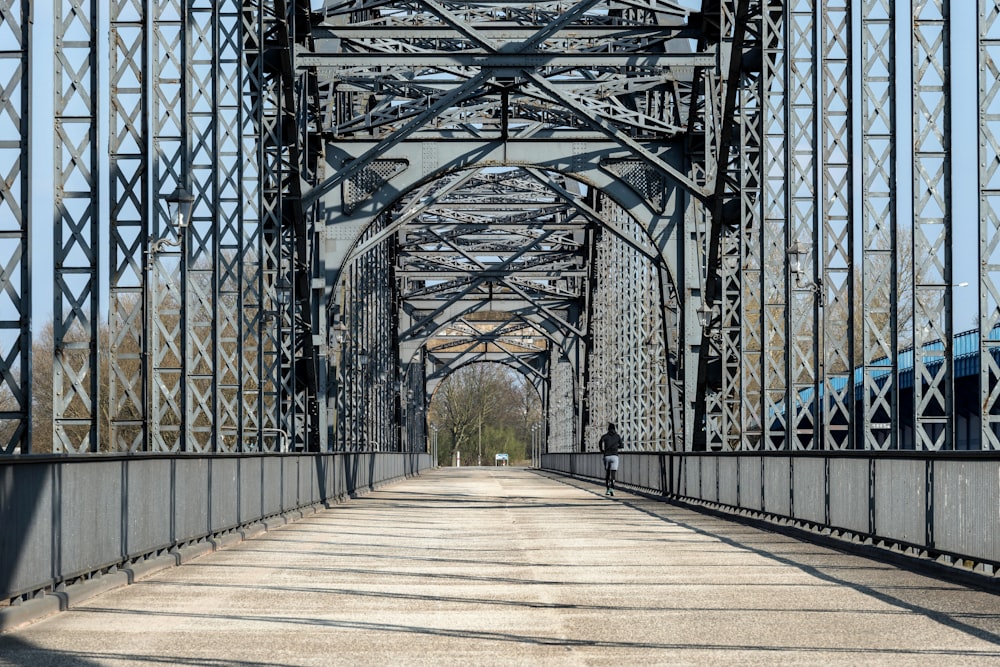 a bridge with a train going over it