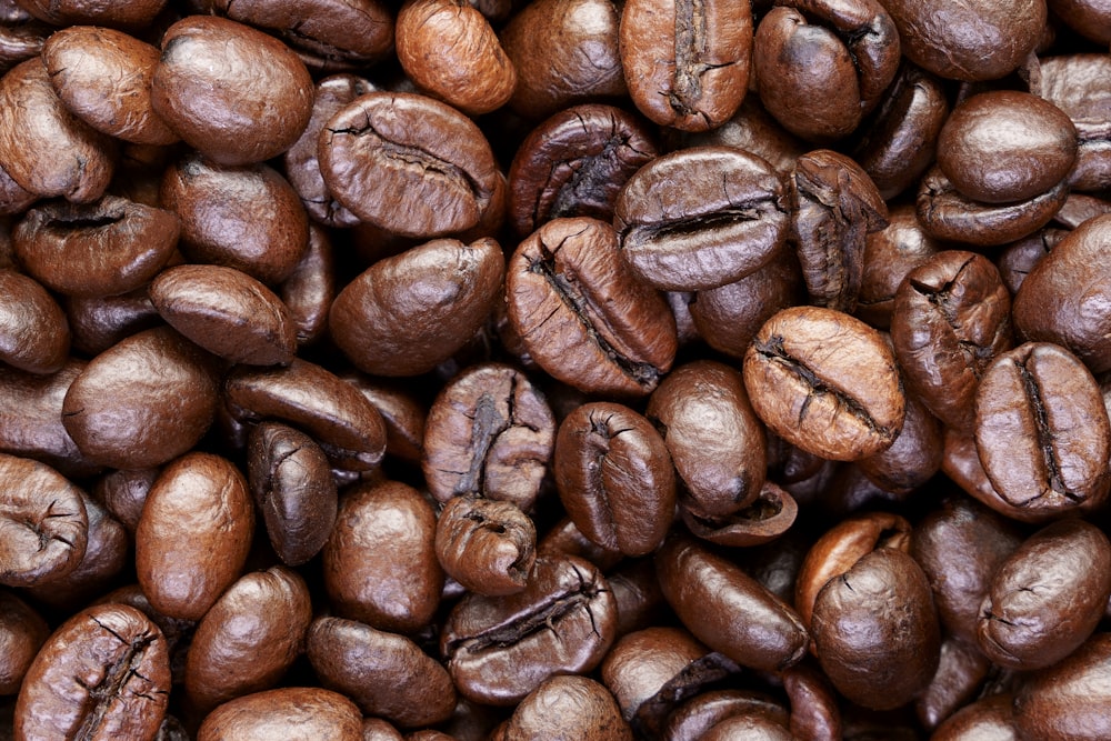 a pile of roasted coffee beans