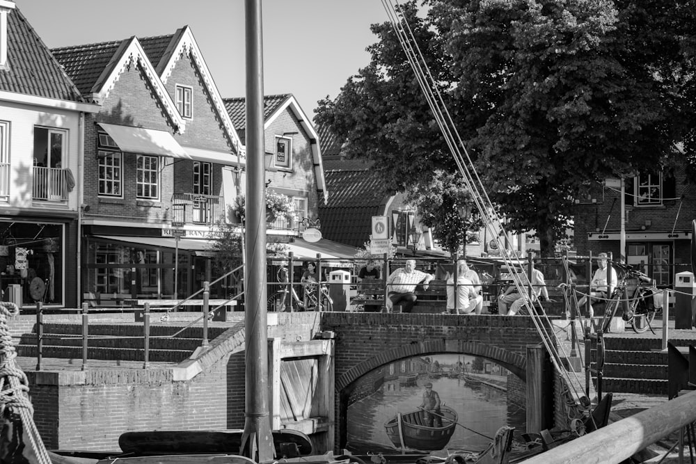 a black and white photo of a boat in the water