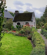 a house with a garden in front of it