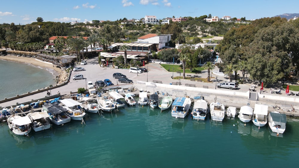 a bunch of boats that are sitting in the water