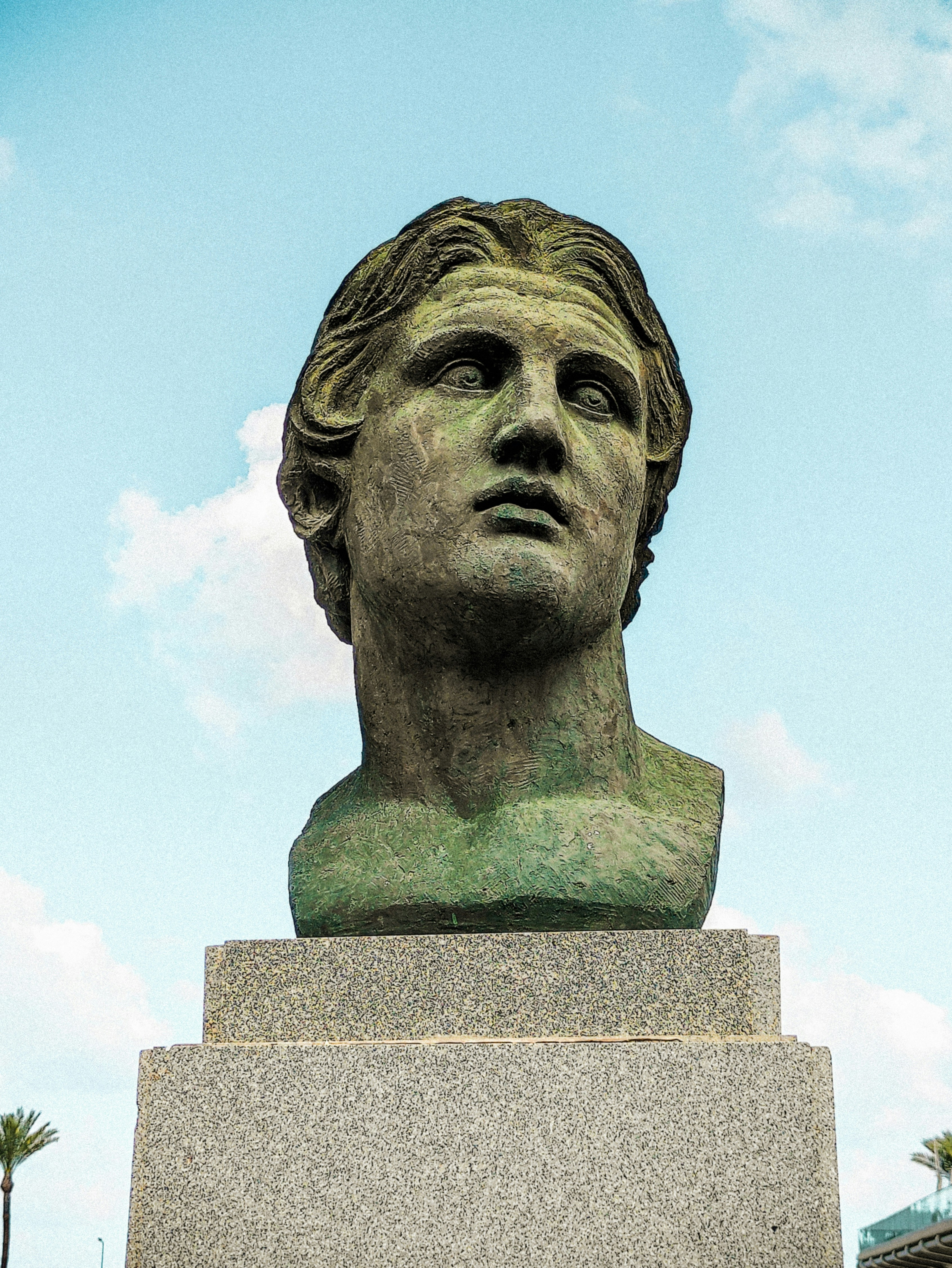 Trump statue with Bitcoin symbol