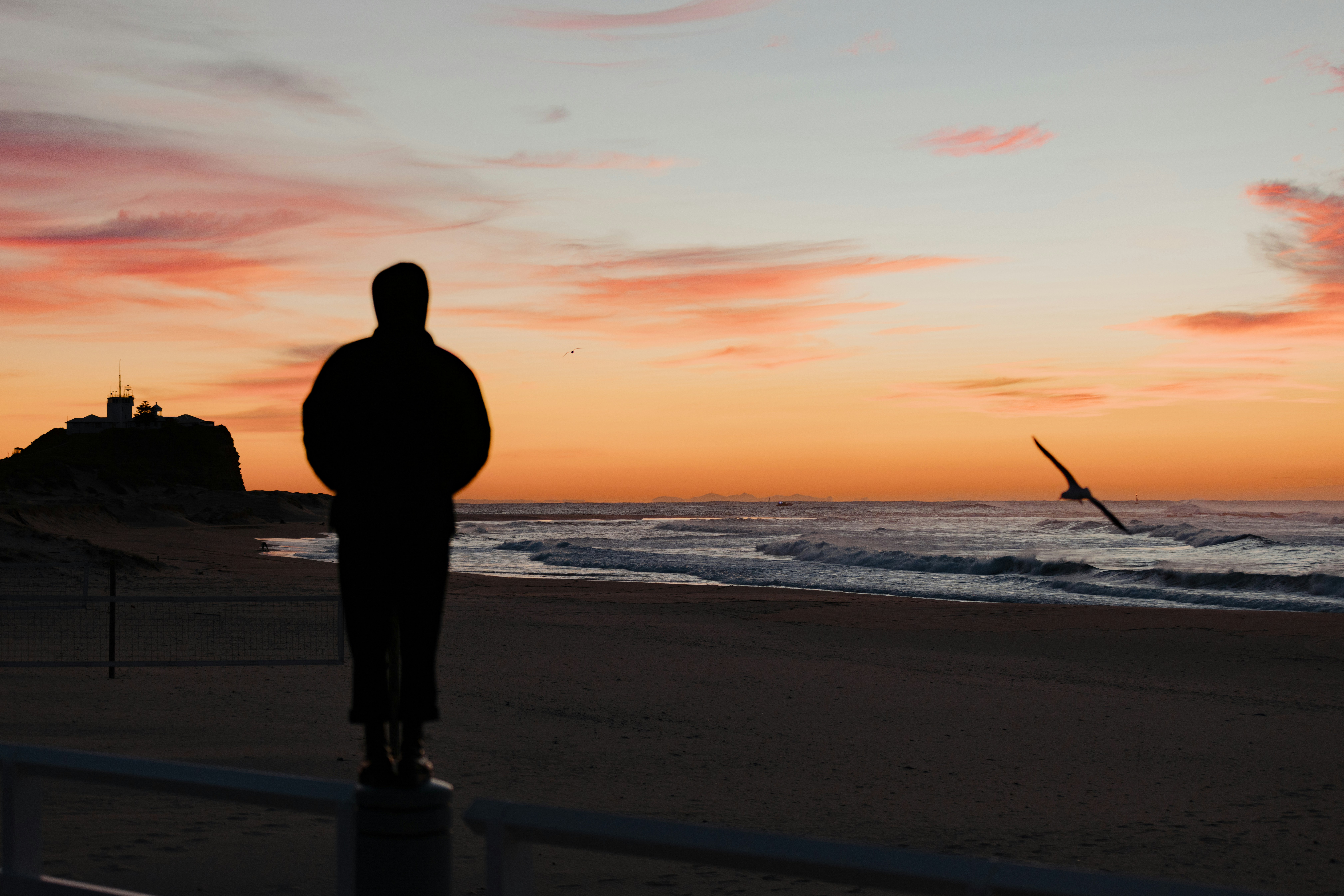 Man looking at a sunset, symbolizing spontaneity and freedom - Cialis daily 5mg