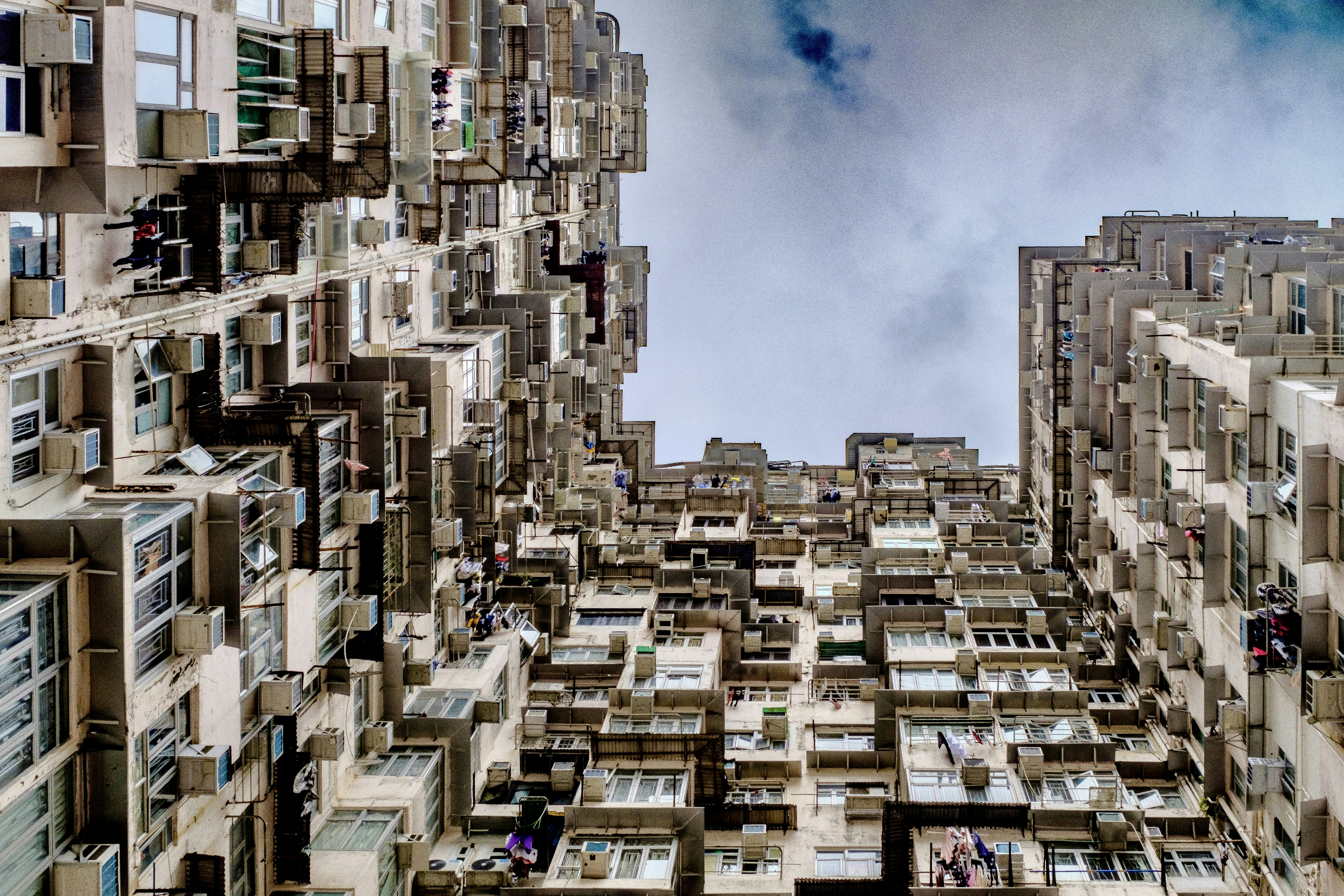 a very tall building with lots of windows