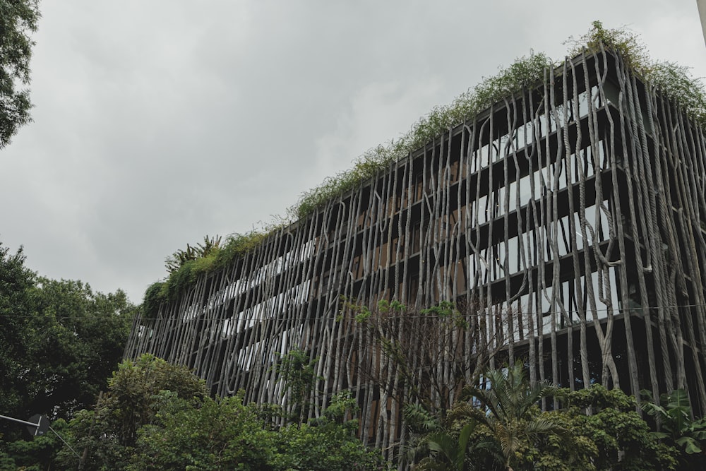 a building that has a bunch of plants growing on it