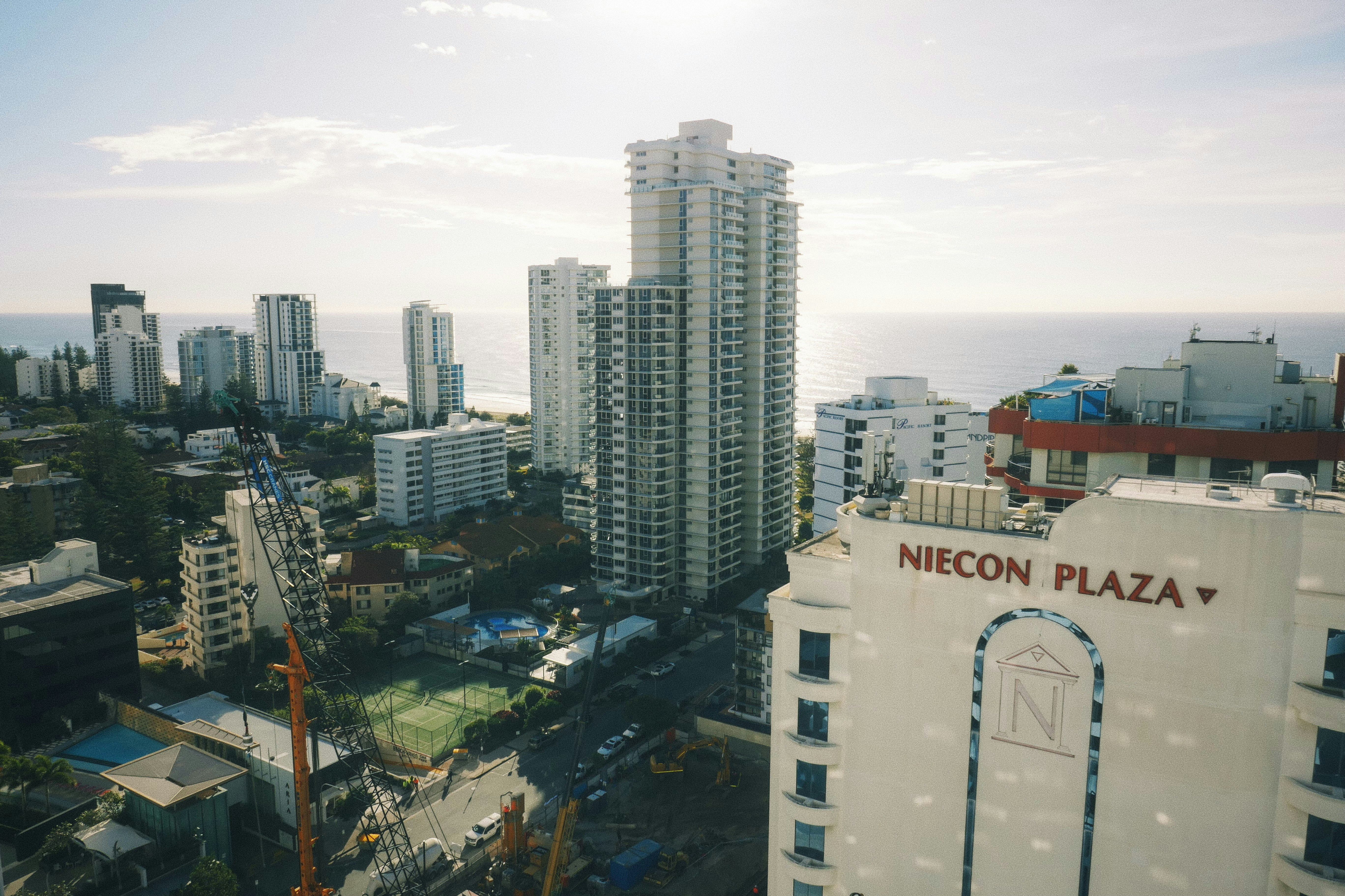 a view of a city from a high rise