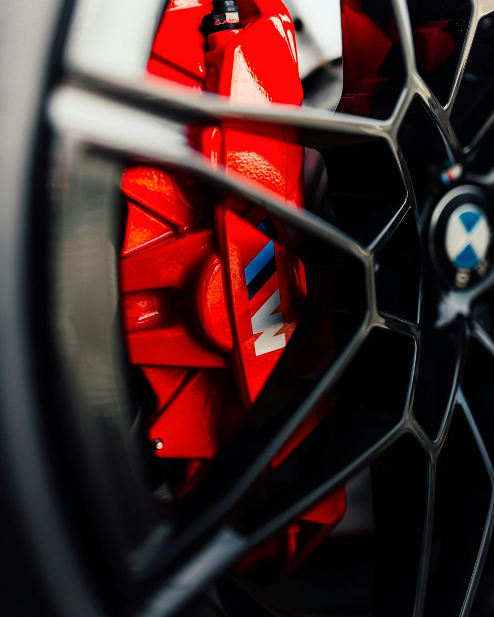 a close up of a wheel on a car