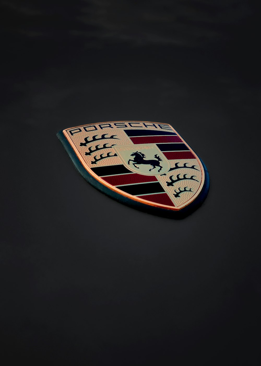 a close up of a badge on a car