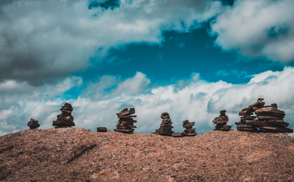 a group of rocks stacked on top of each other