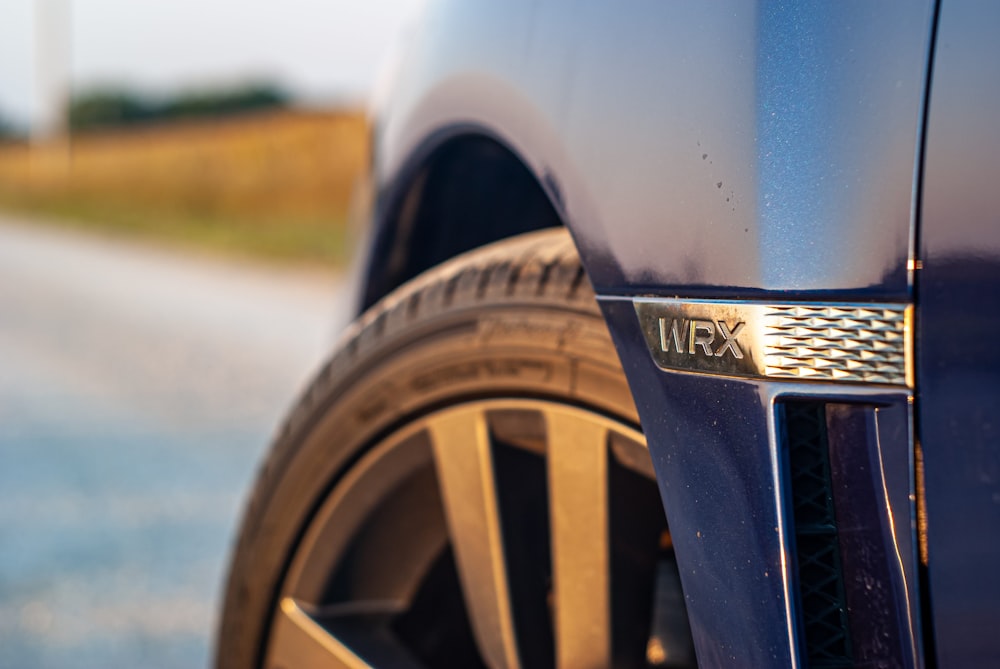 a close up of a tire on a car