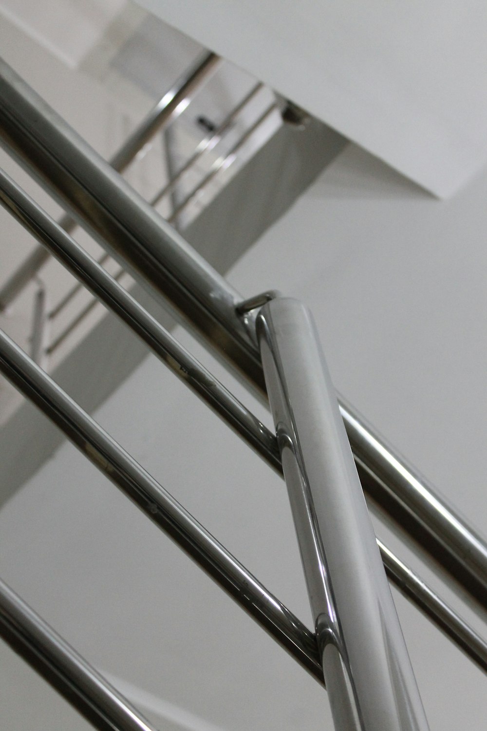 a close up view of a metal railing