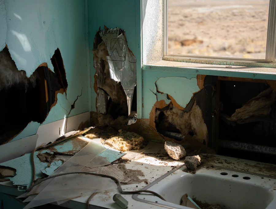 Gutted kitchen after water damage restoration in a Long Island, NY home