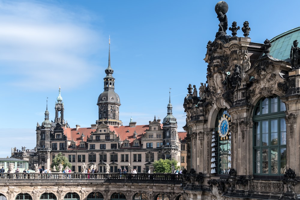 a large building with a clock on the front of it