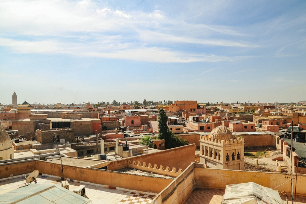 a view of a city from the roof of a building