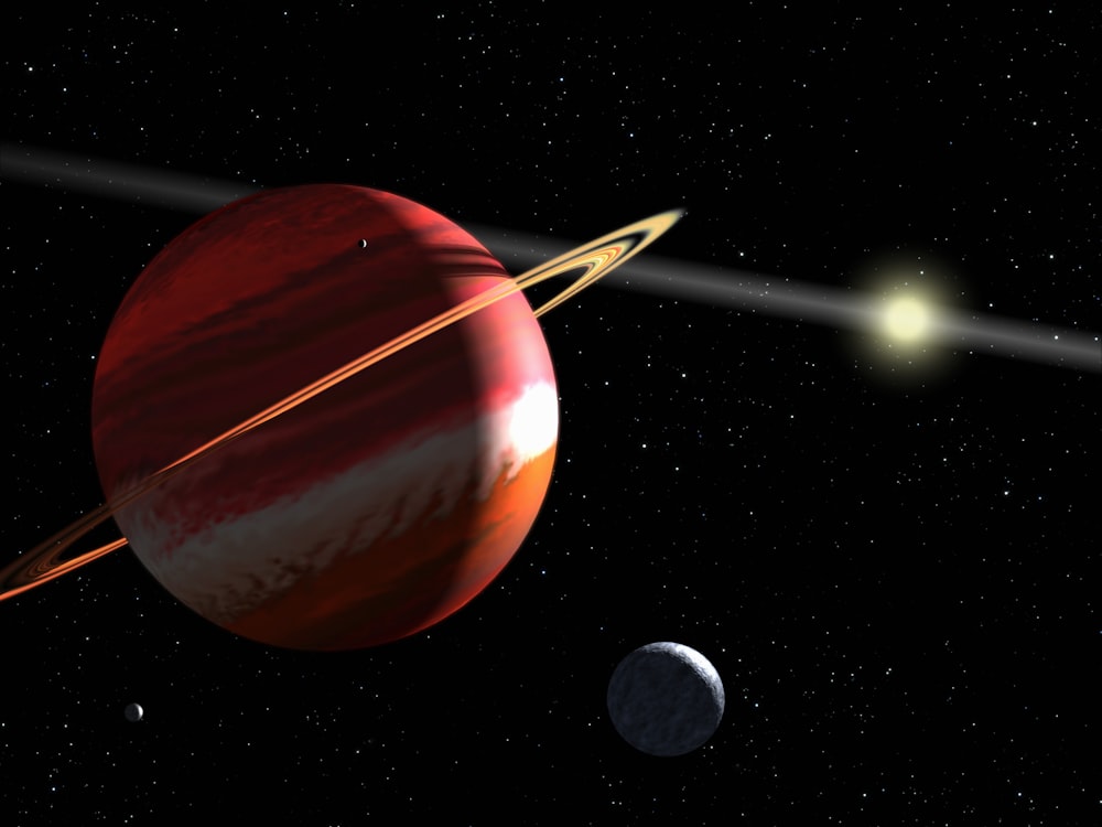 an artist's rendering of a planet and a star