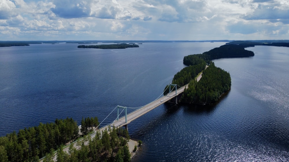 a bridge over a large body of water