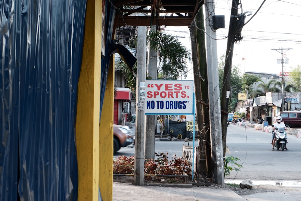 a sign that is on the side of a building