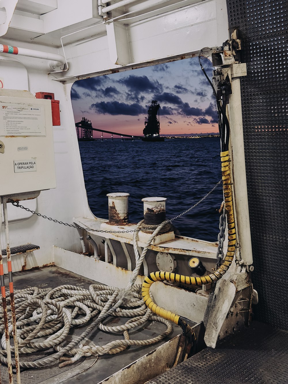 a view of a ship from the deck of the ship