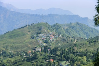 a small village nestled on the side of a mountain