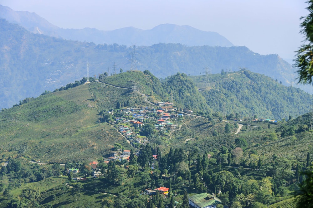 a small village nestled on the side of a mountain