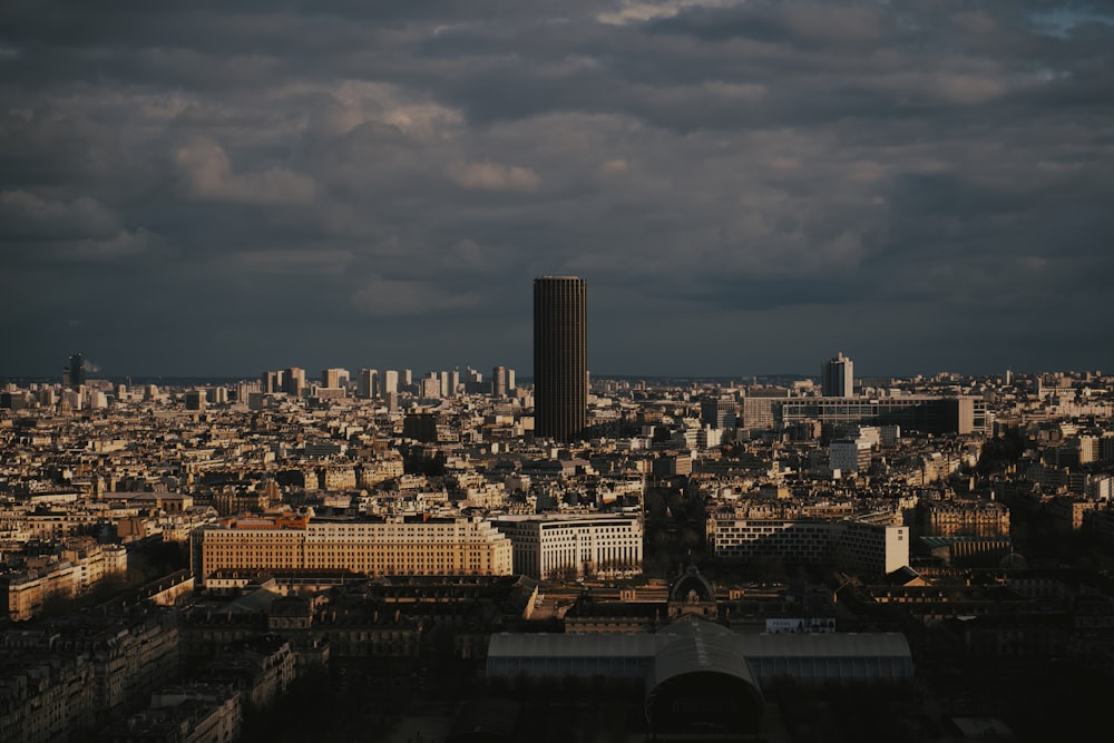 a view of the city of paris from the top of the eiffel tower