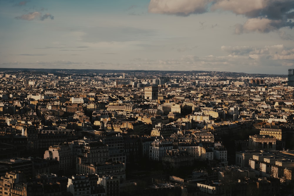 a view of a city from the top of a building