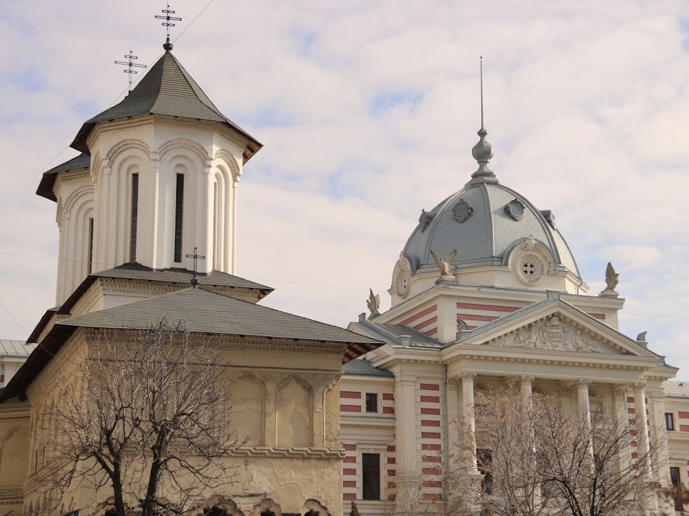 a large building with a clock on the top of it