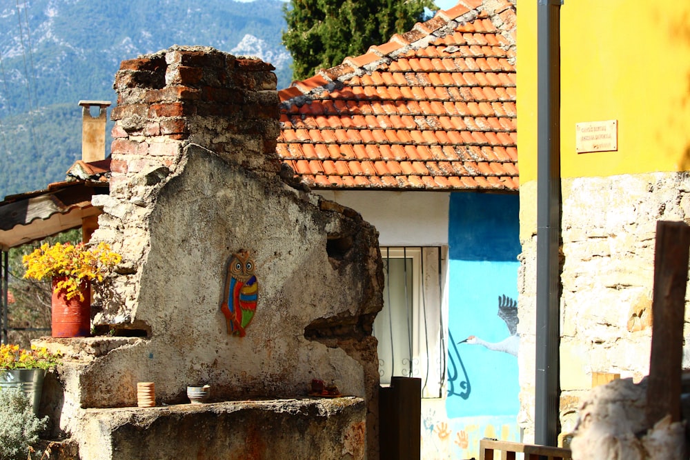 a building with a mural on the side of it