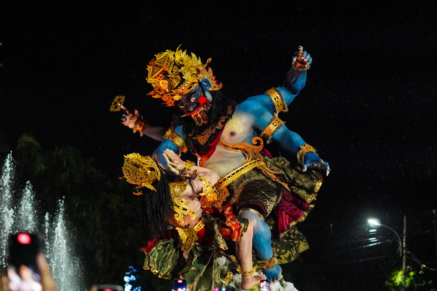 Community Ogoh-Ogoh procession in Bali before Nyepi