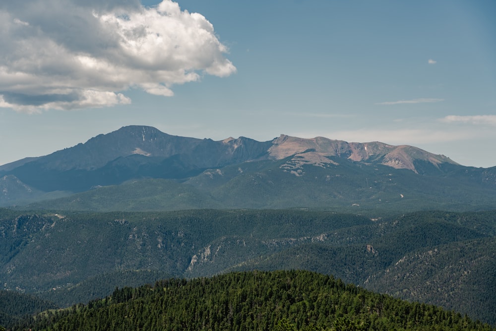 a view of a mountain range in the distance