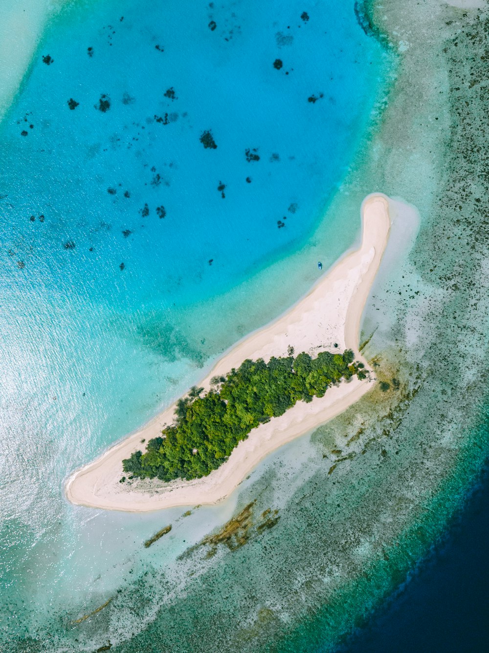 an island in the middle of a body of water