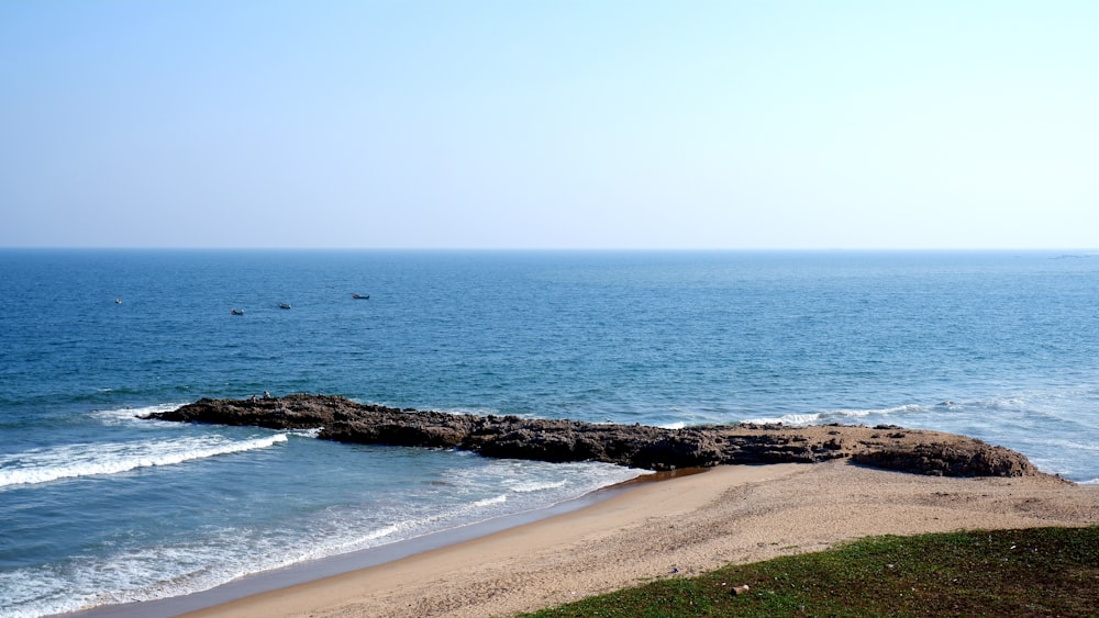 a view of the ocean from a cliff