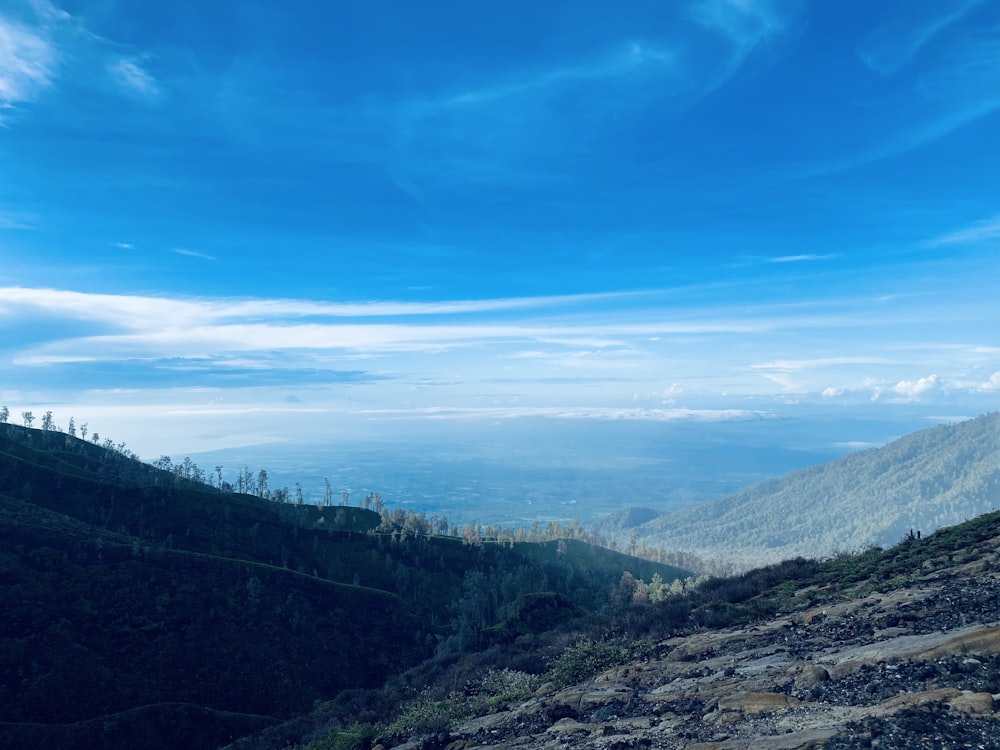 a view of the mountains from a high point of view