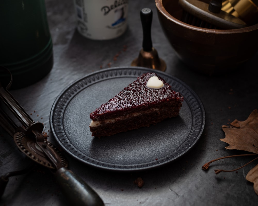 a piece of cake sitting on top of a plate