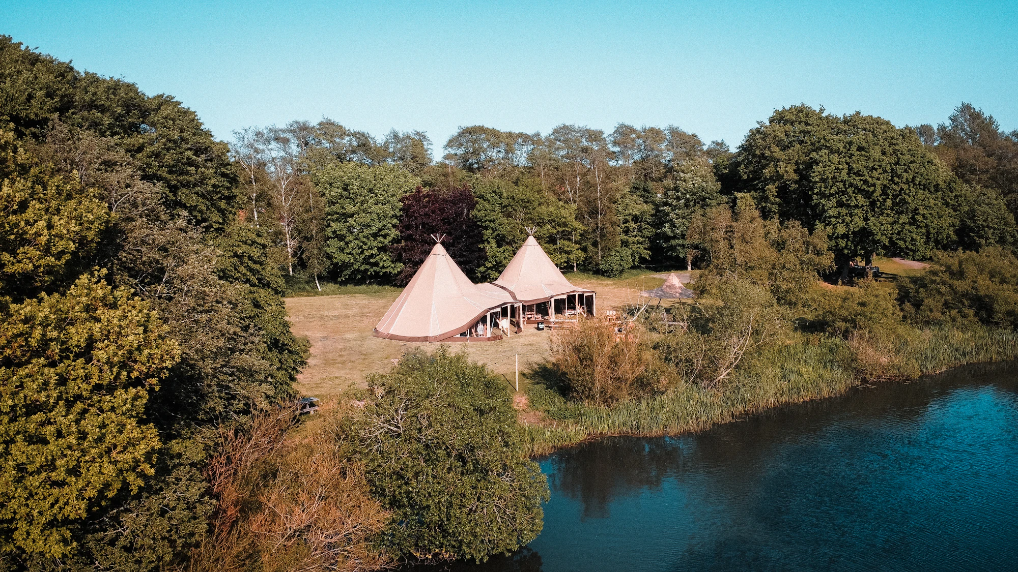Large event tent set up outdoors