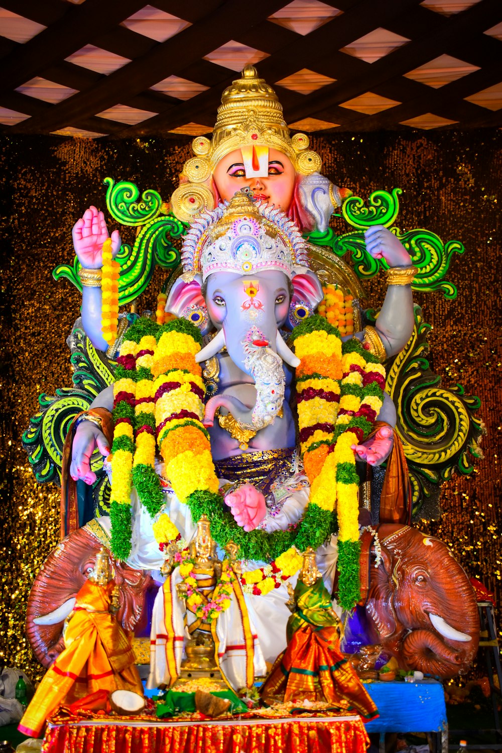 a statue of a ganesha in a temple