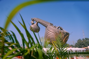 a statue of a large boat with a long nose