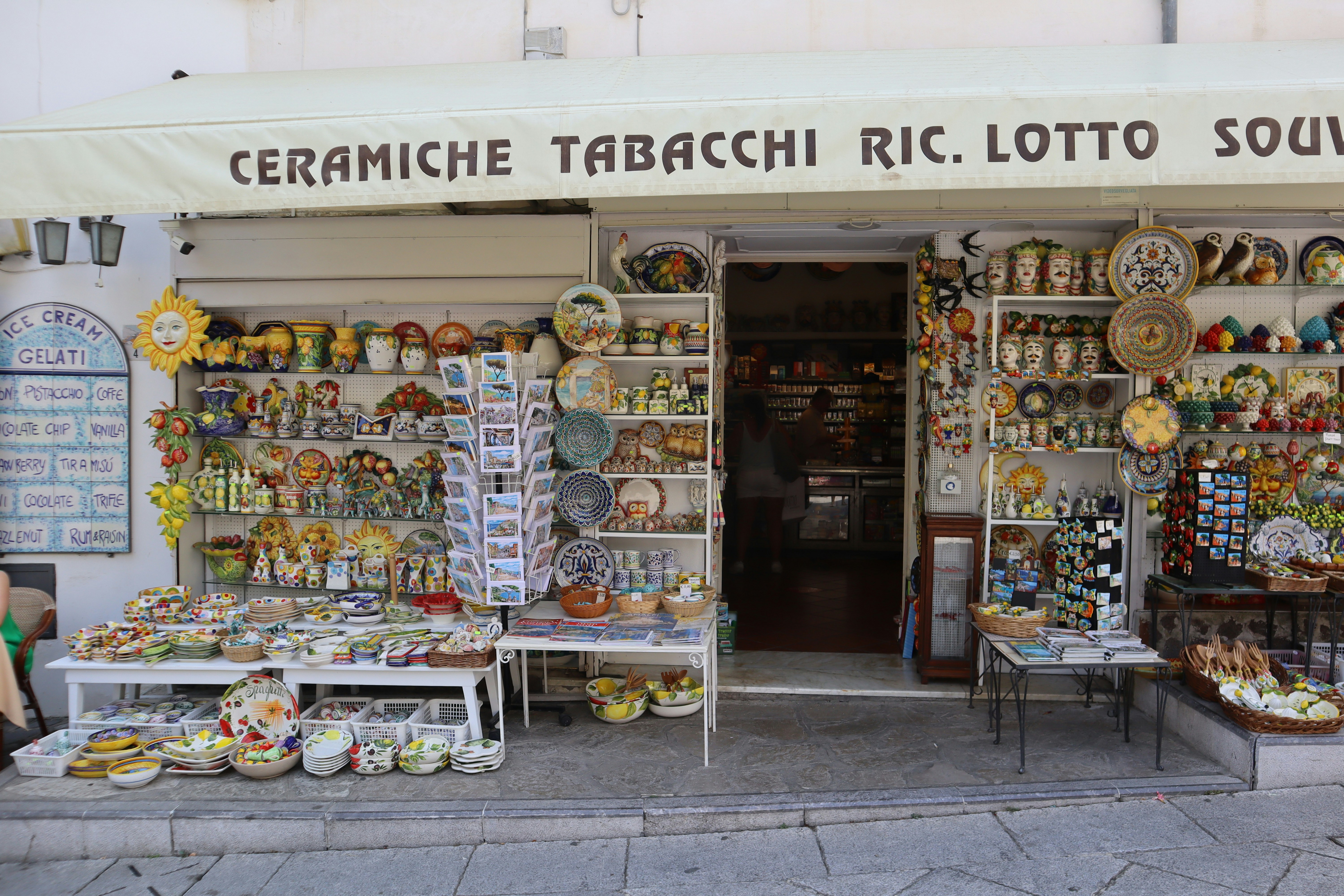 Storefront with souvenirs on display