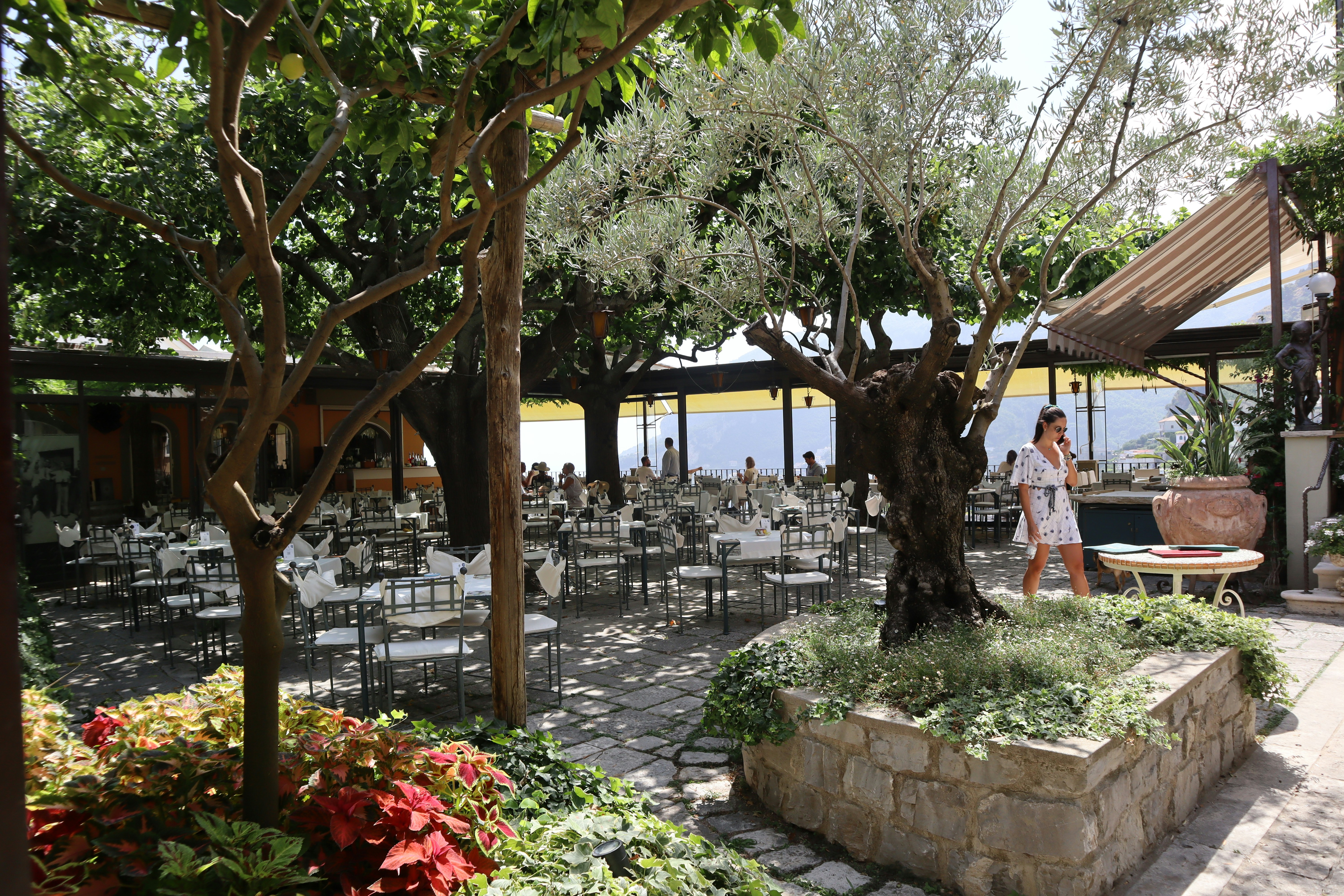 a couple of people that are standing near a tree - Amalfi