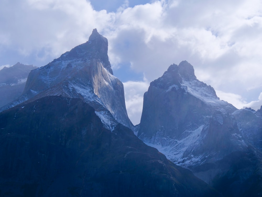 a group of mountains with snow on them