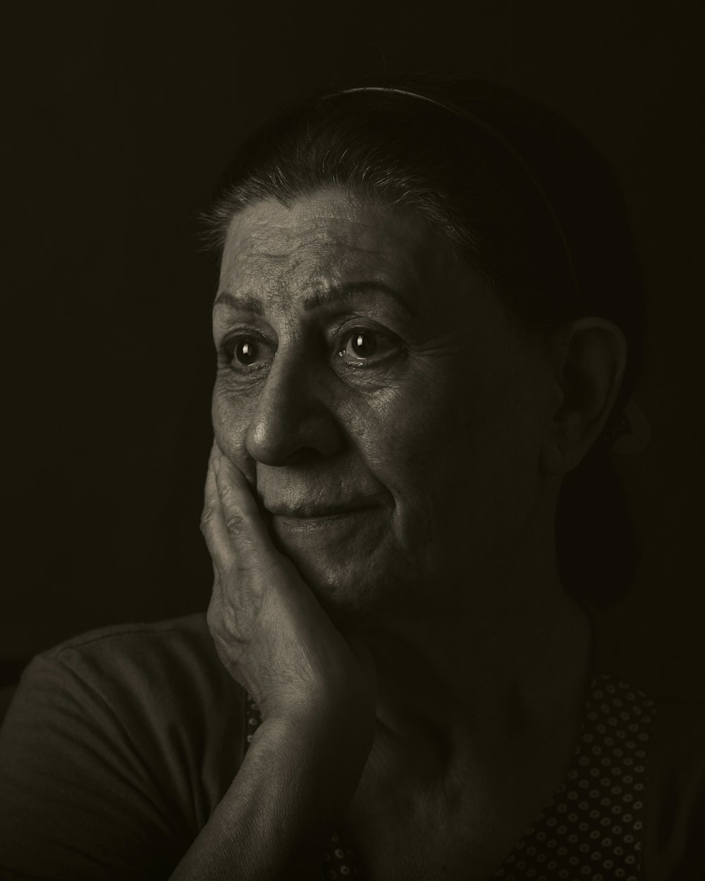 a black and white photo of a woman